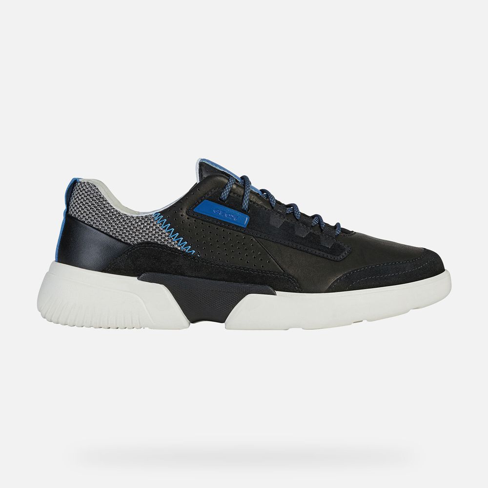 Tenis Geox Homem Pretas/Azuis - Smoother - VTYBL6513